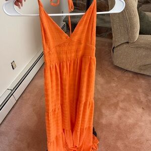 Vibrant Orange Sleeveless Dress